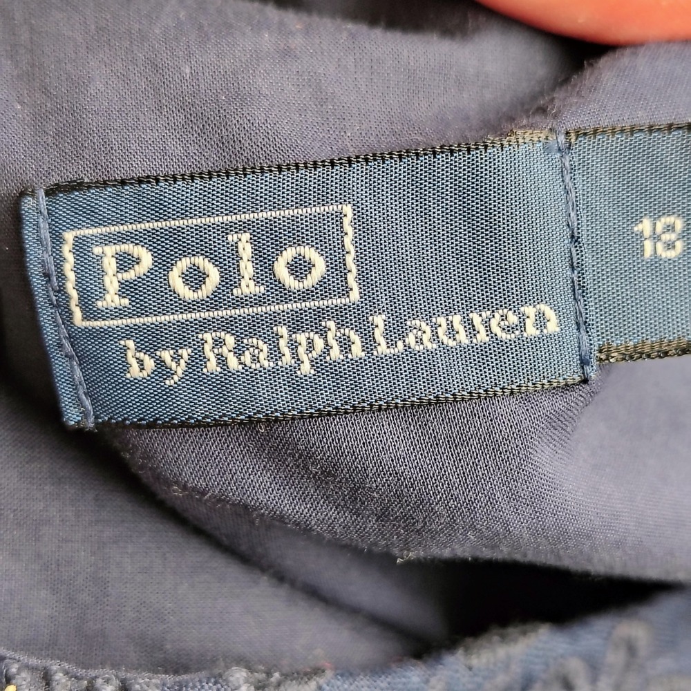 Polo By Ralph Lauren 18 One Shoulder Eyelet Scalloped Tie Waist Top Nautical - Picture 5 of 11